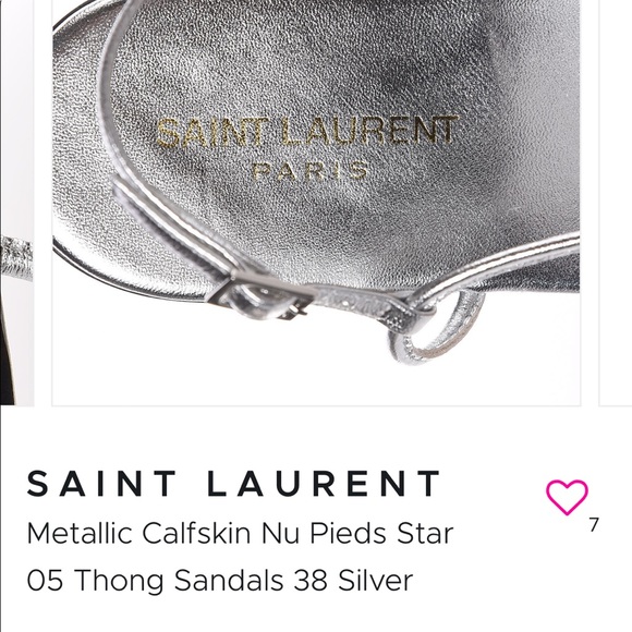 Saint Laurent Calf Skin Metallic Star Sandals - Picture 6 of 10